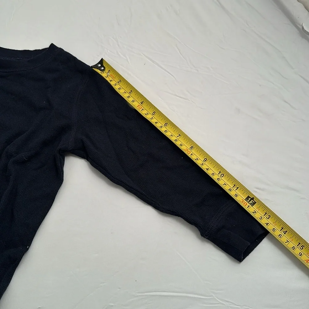 Gap navy blue crew neck waffle knit thermal long sleeve shirt